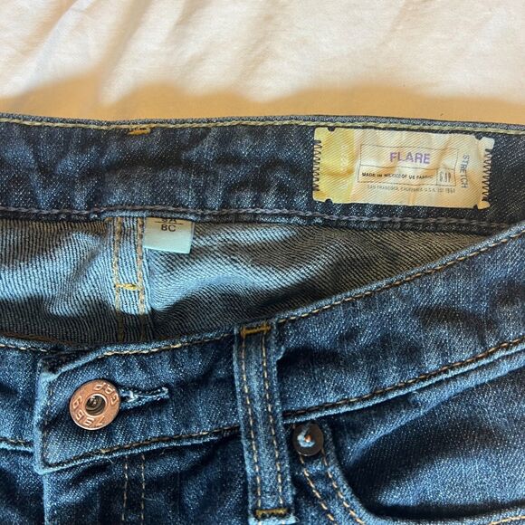 GAP Flare Jeans Women’s size 8C Curvy Stretch Dark Wash Vintage Y2K Mid-Rise - Picture 3 of 12